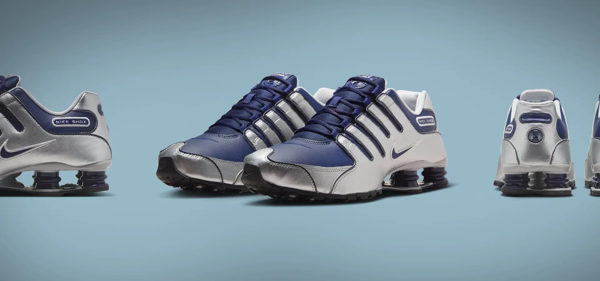 NIKE SHOX NZ MIDNIGHT NAVY METALLIC SILVER 378341-402
